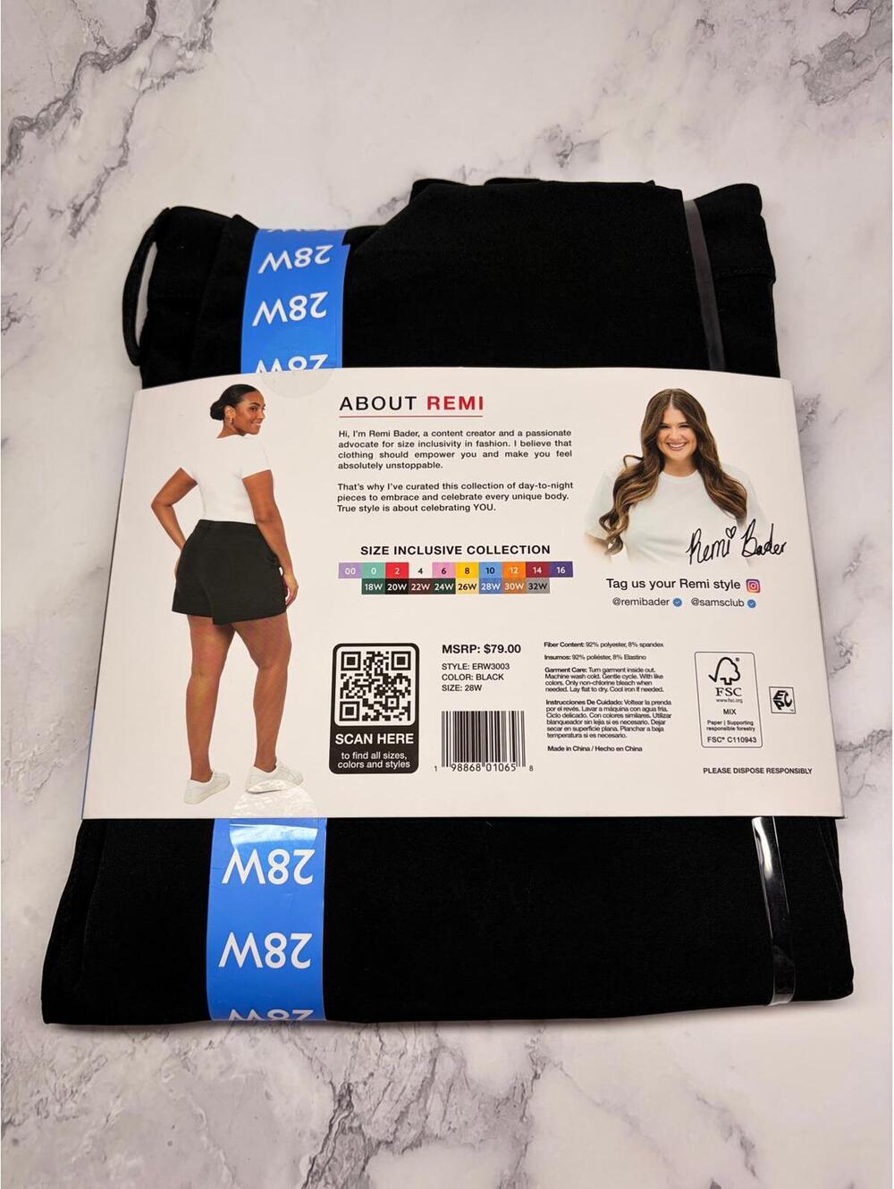Edited by Remi Bader Trouser Shorts 28W Black High Rise Pleated‎ NWT Plus Size - Picture 2 of 2